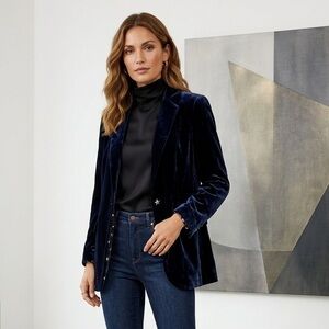 Ted Baker Dark Navy Velvet Blazer Ted Baker Size 2/US 6 | AS IS